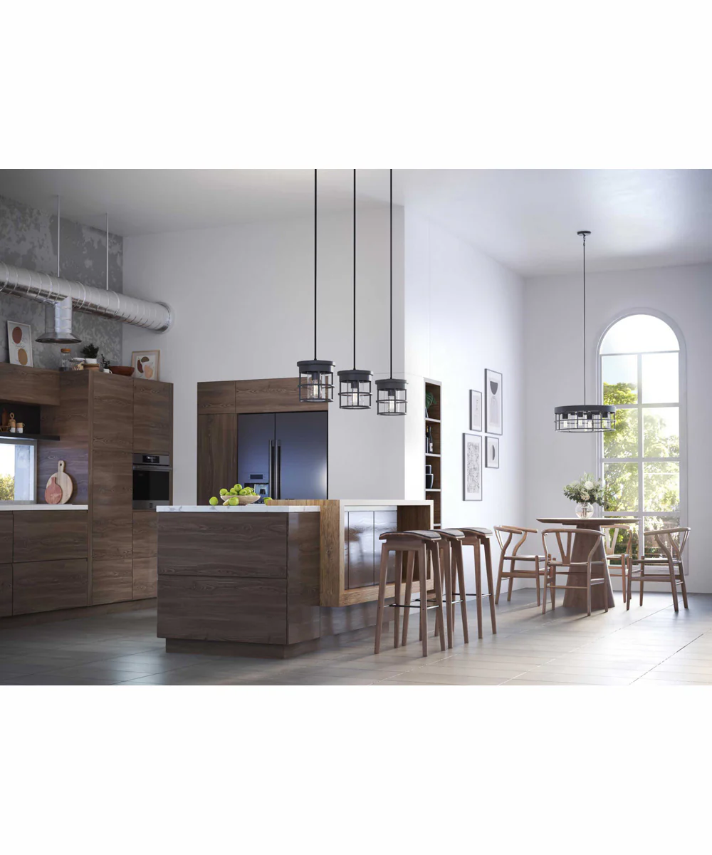 Burgess 4-Light Modern Farmhouse Chandelier Matte Black - Image 2