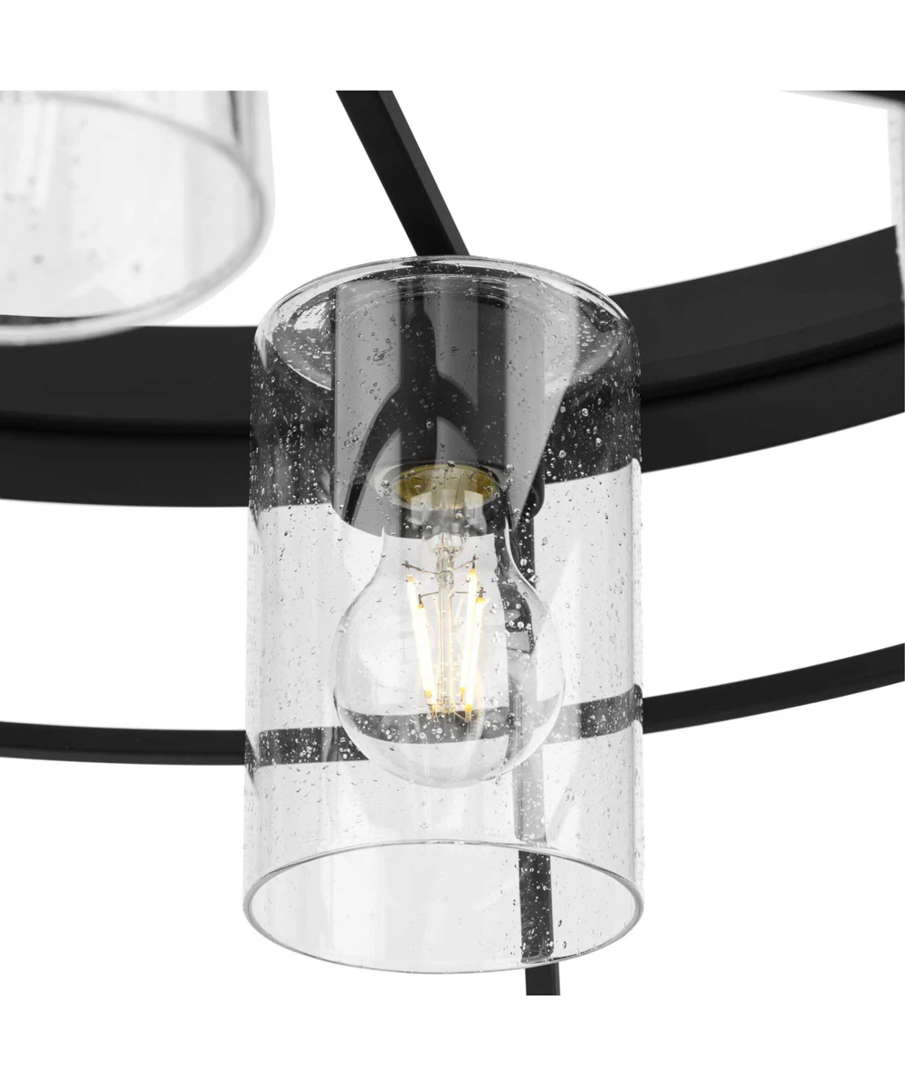 Burgess 4-Light Modern Farmhouse Chandelier Matte Black - Image 8