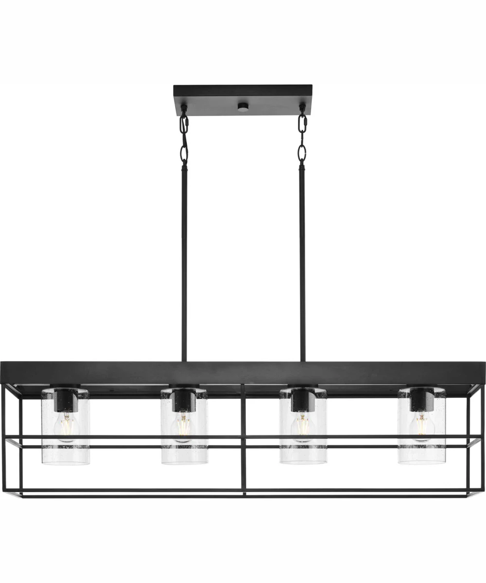 Burgess 4-Light Modern Farmhouse Island Light Matte Black - Image 4