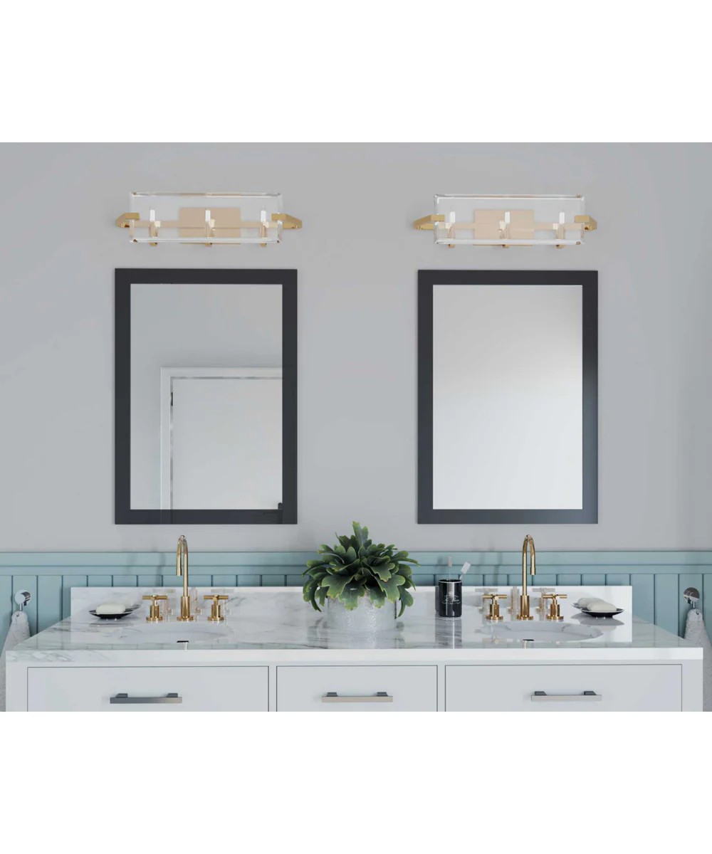 Cahill 3-Light Clear Glass Luxe Bath Vanity Light Brushed Bronze - Image 2