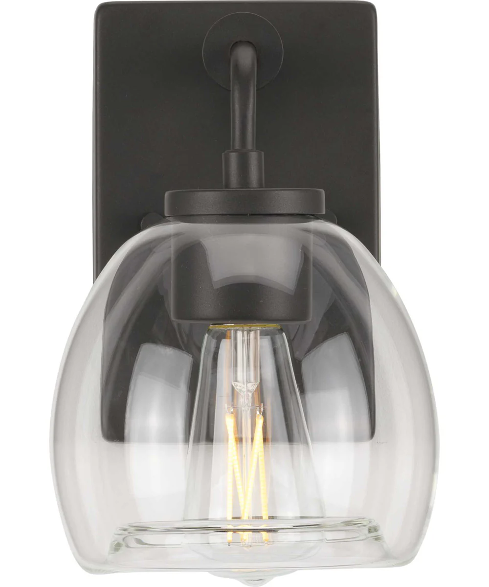 Caisson 1-Light Clear Glass Urban Industrial Bath Vanity Light Graphite - Image 3
