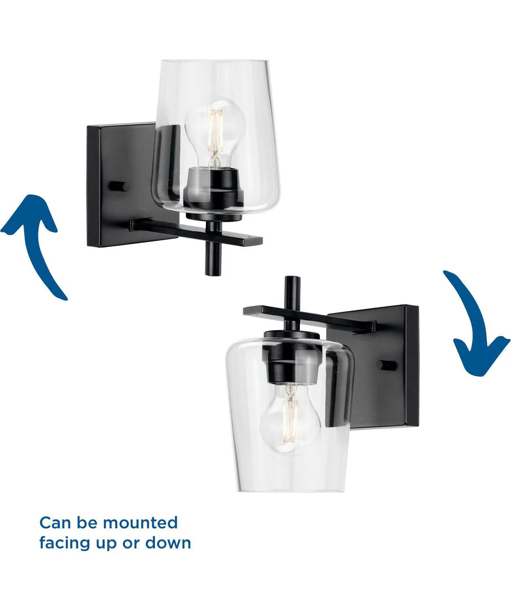 Calais 1-Light New Traditional Clear Glass Bath Vanity Light Matte Black - Image 3