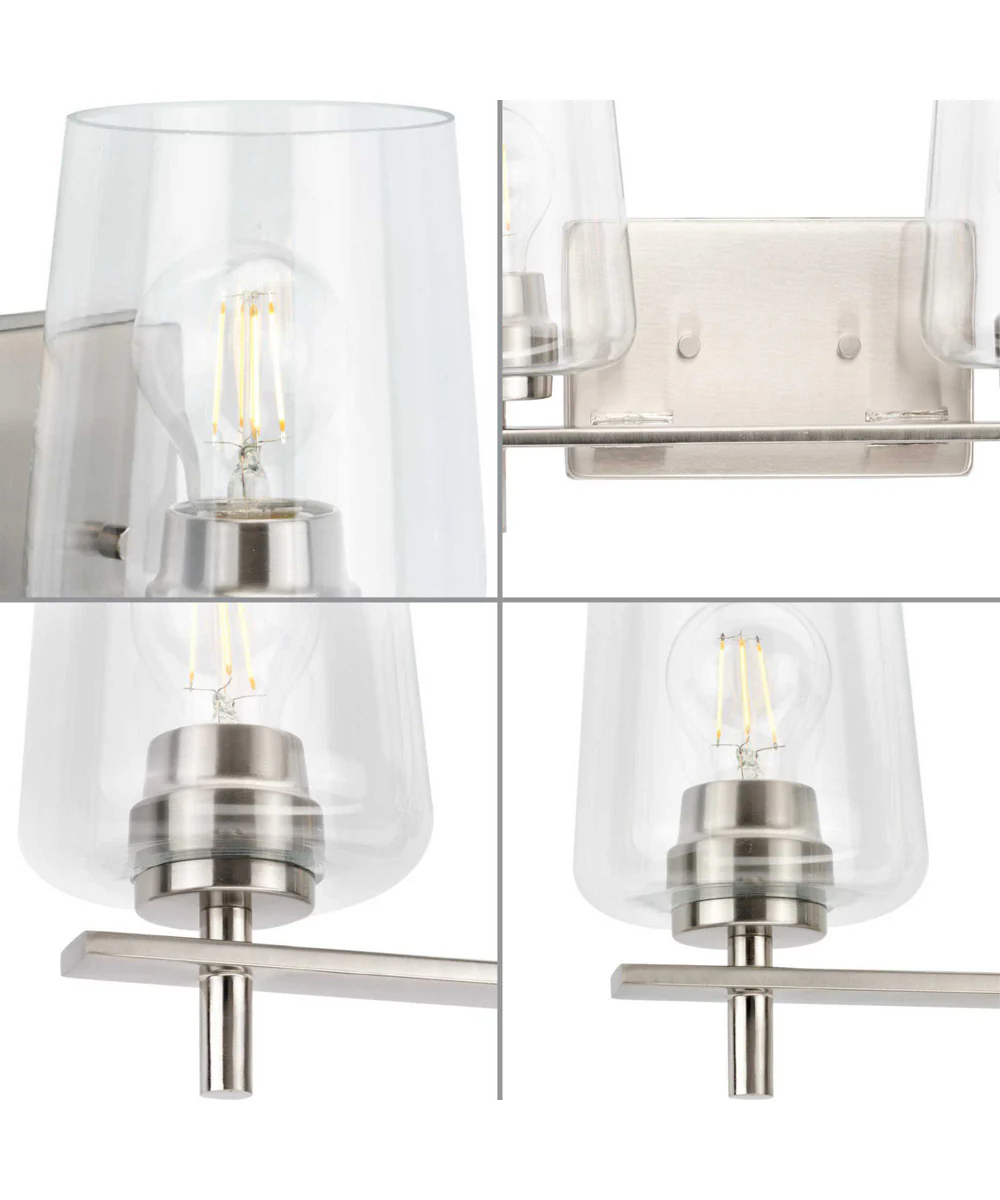 Calais 4-Light New Traditional Clear Glass Bath Vanity Light Brushed Nickel - Image 4
