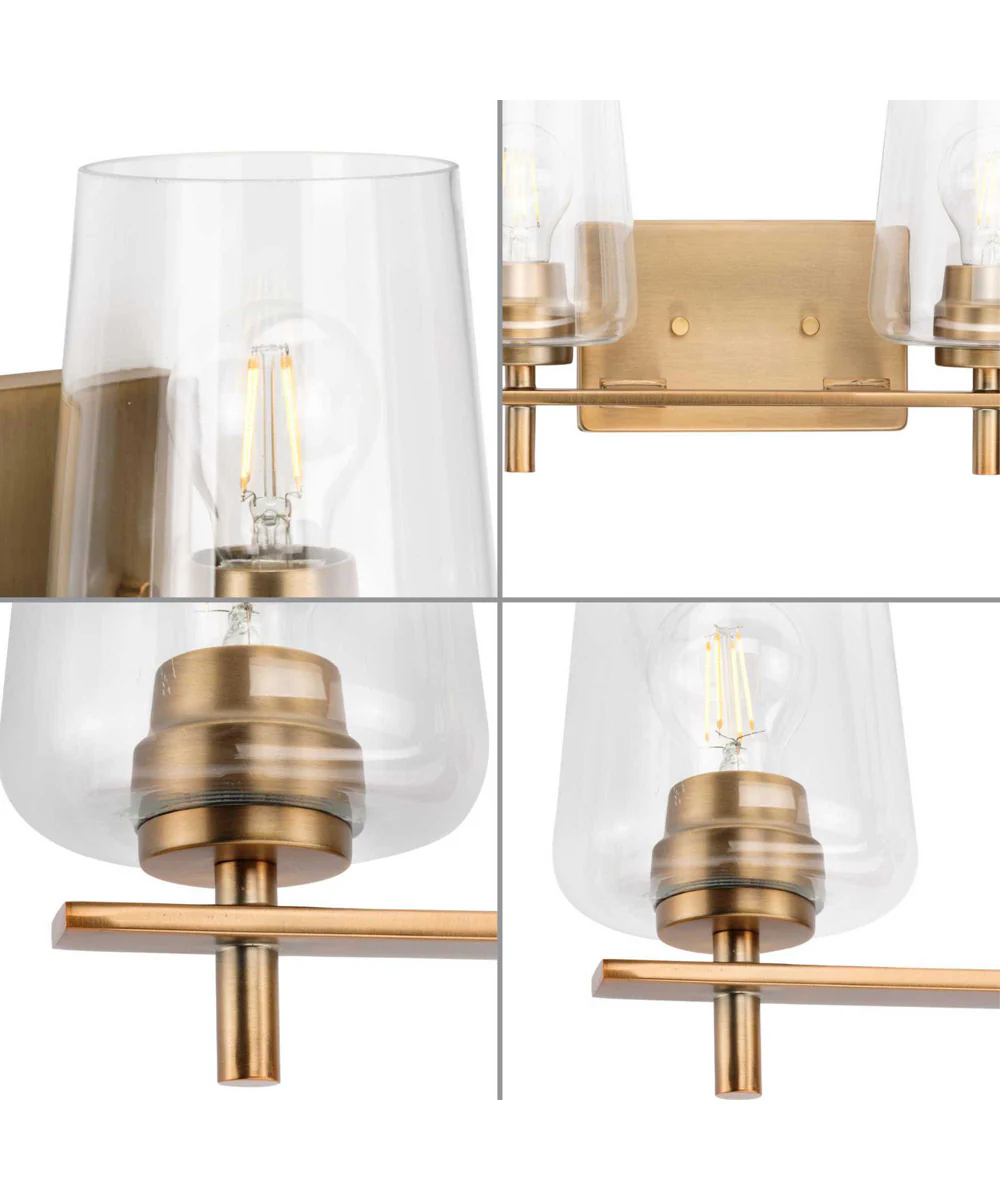 Calais 4-Light New Traditional Clear Glass Bath Vanity Light Vintage Brass - Image 4