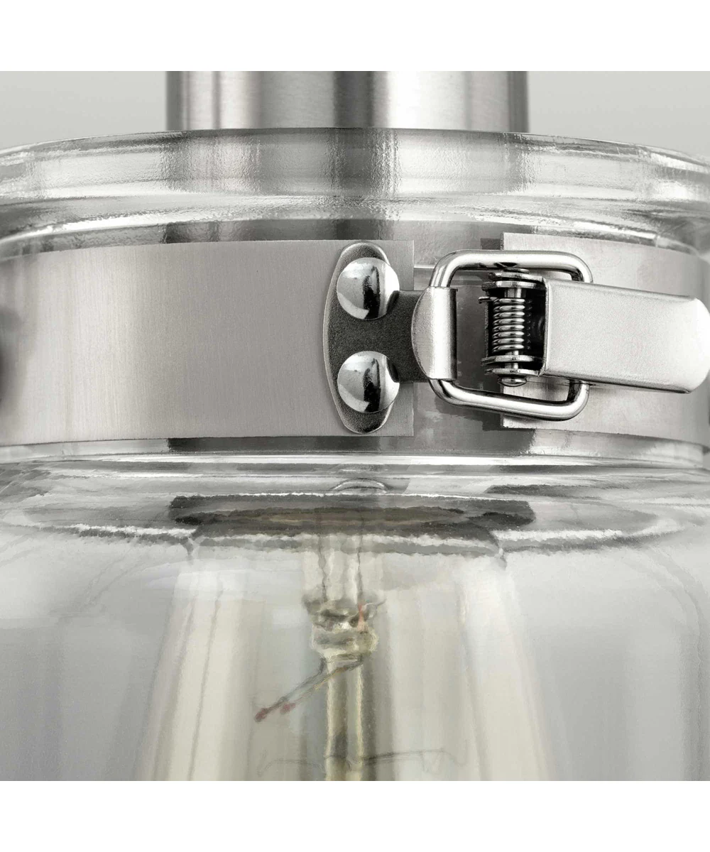 Calhoun 1-Light Clear Glass Farmhouse Bath Vanity Light Brushed Nickel - Image 4