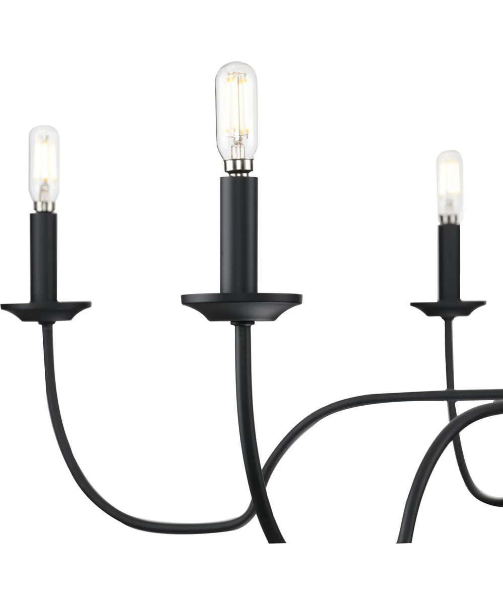 Canebrake 6-Light Chandelier Light Matte Black - Image 7