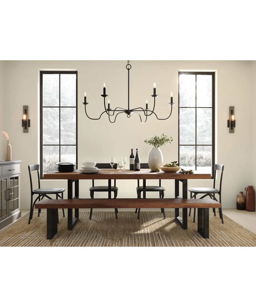 Canebrake 6-Light Chandelier Light Matte Black - Image 9