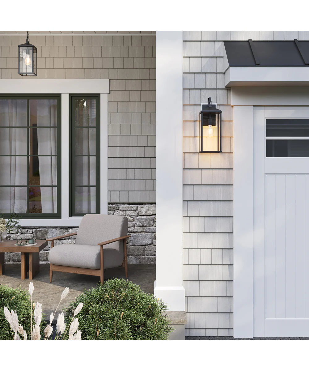 Cantley Extra Large Outdoor Wall Lantern with Clear Glass Panels Matte Black - Image 12