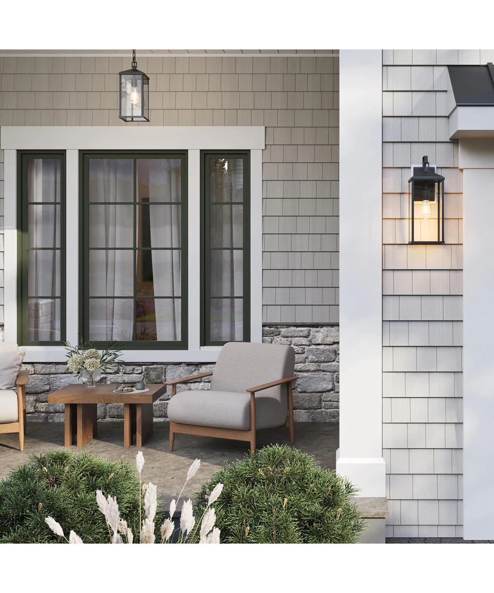 Cantley Extra Large Outdoor Wall Lantern with Clear Glass Panels Matte Black - Image 2