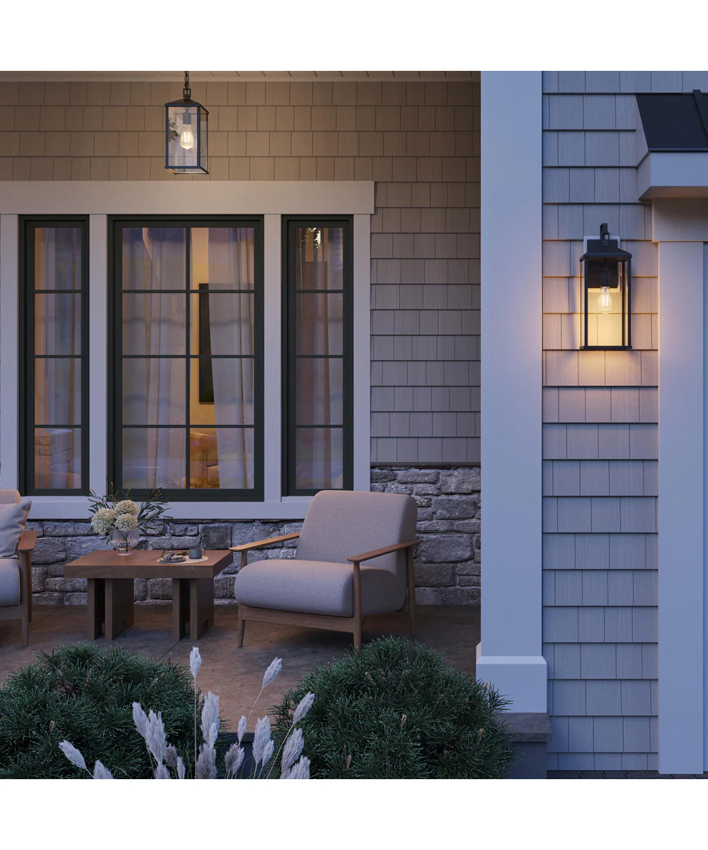 Cantley Extra Large Outdoor Wall Lantern with Clear Glass Panels Matte Black - Image 3