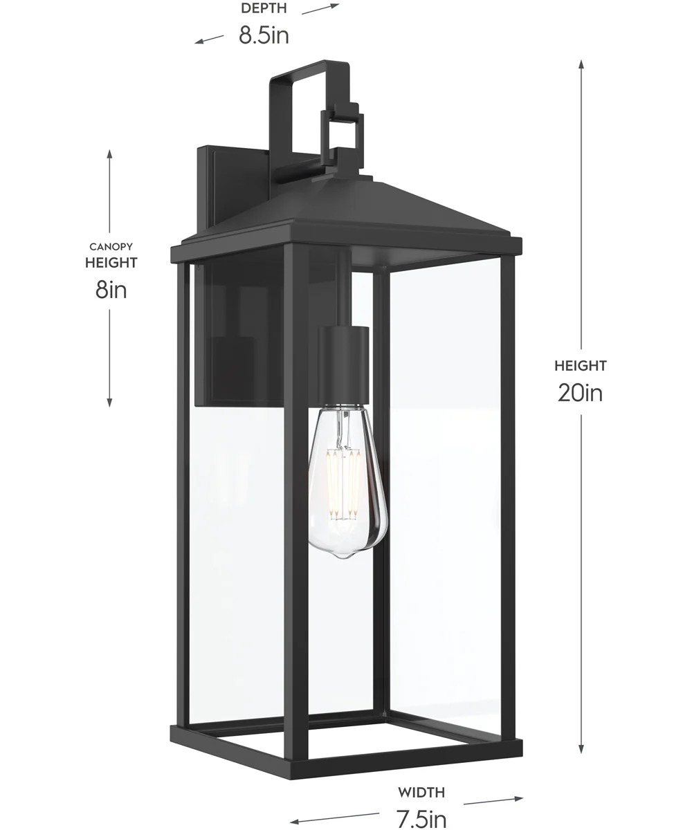 Cantley Extra Large Outdoor Wall Lantern with Clear Glass Panels Matte Black - Image 4