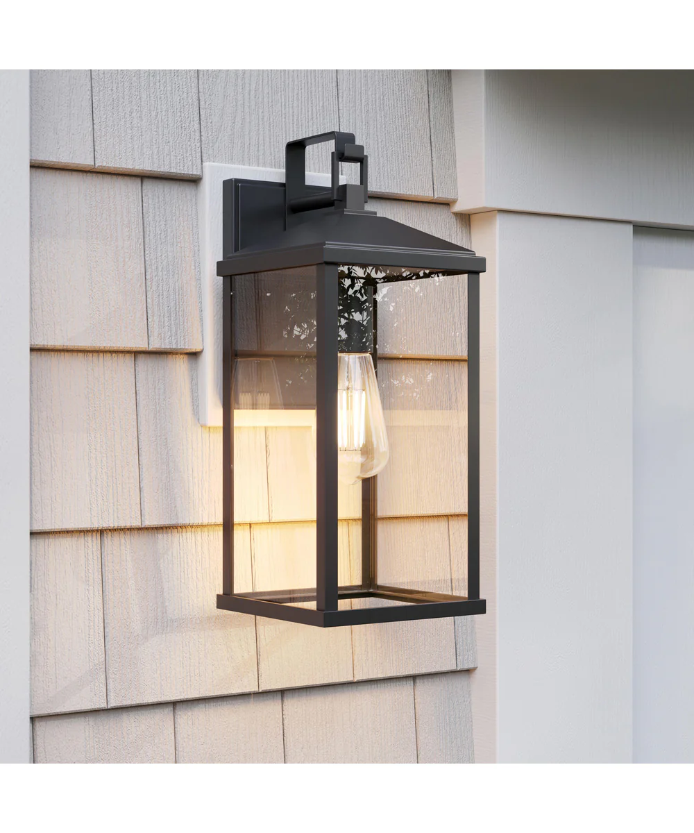 Cantley Large Outdoor Wall Lantern with Clear Glass Panels Matte Black - Image 10