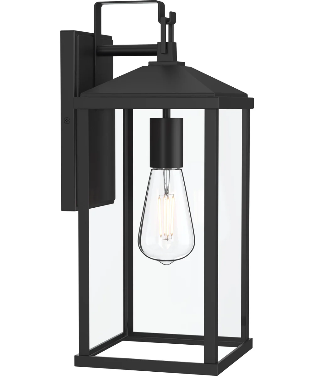 Cantley Large Outdoor Wall Lantern with Clear Glass Panels Matte Black - Image 7