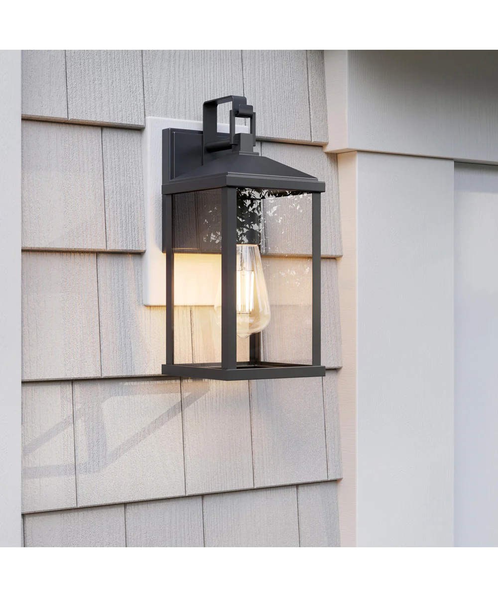 Cantley Medium Outdoor Wall Lantern with Clear Glass Panels Matte Black - Image 10