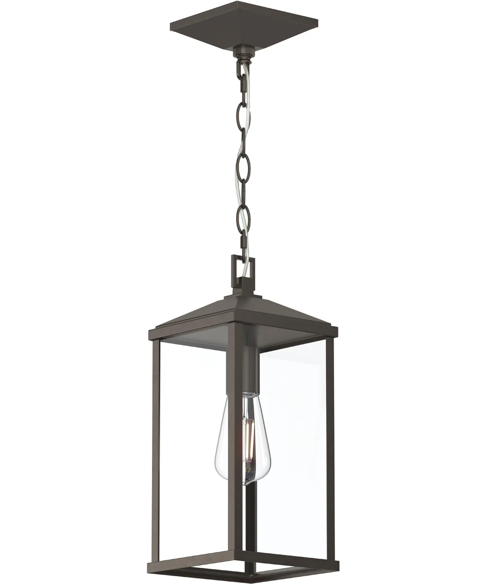 Cantley Outdoor Pendant with Clear Glass Panels Antique Bronze