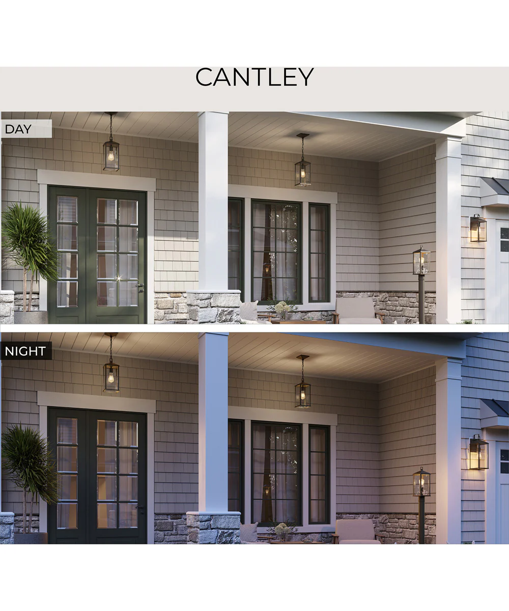 Cantley Outdoor Pendant with Clear Glass Panels Antique Bronze - Image 11