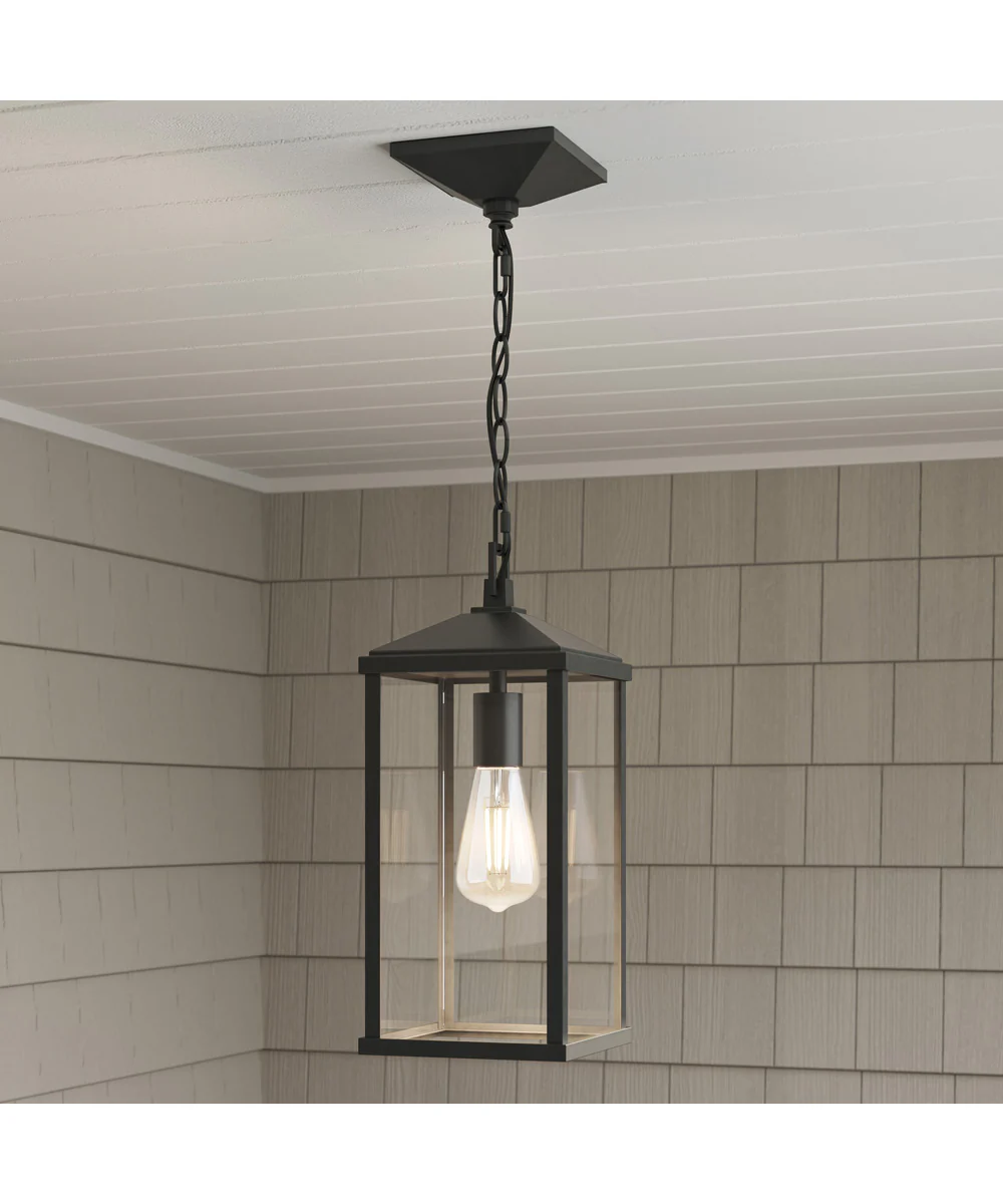 Cantley Outdoor Pendant with Clear Glass Panels Matte Black - Image 12