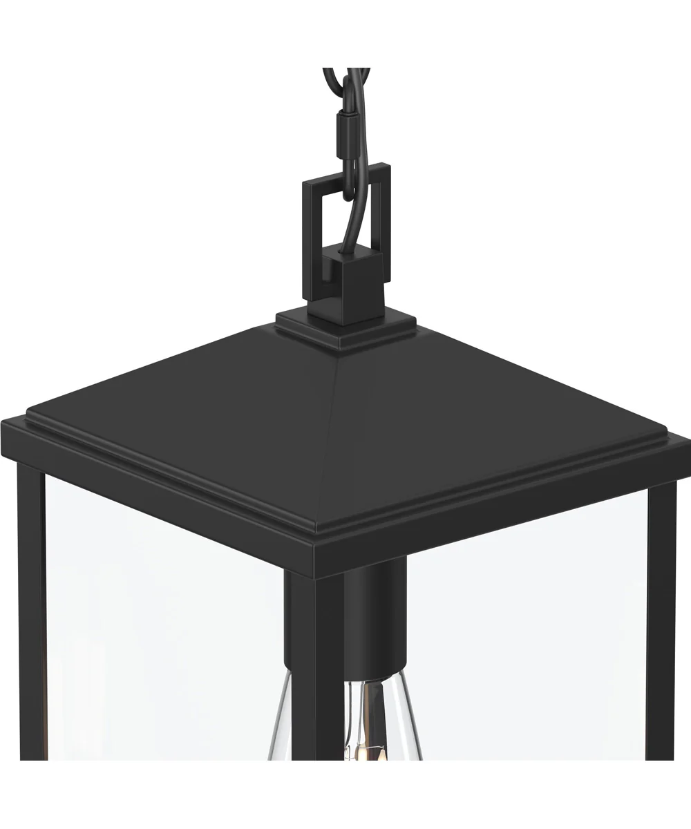 Cantley Outdoor Pendant with Clear Glass Panels Matte Black - Image 6
