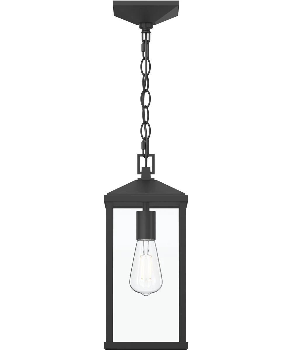 Cantley Outdoor Pendant with Clear Glass Panels Matte Black - Image 7
