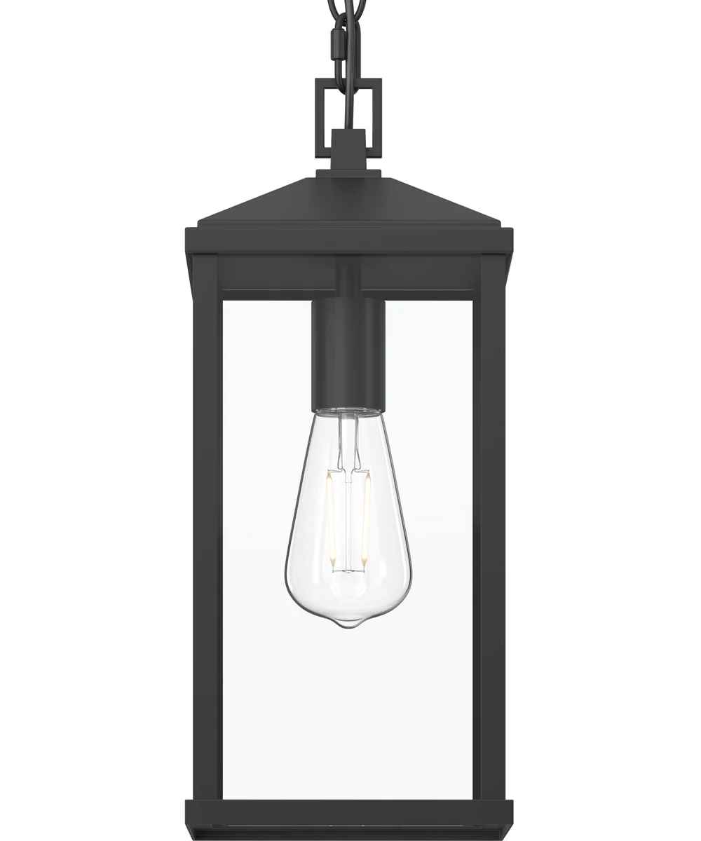 Cantley Outdoor Pendant with Clear Glass Panels Matte Black - Image 8