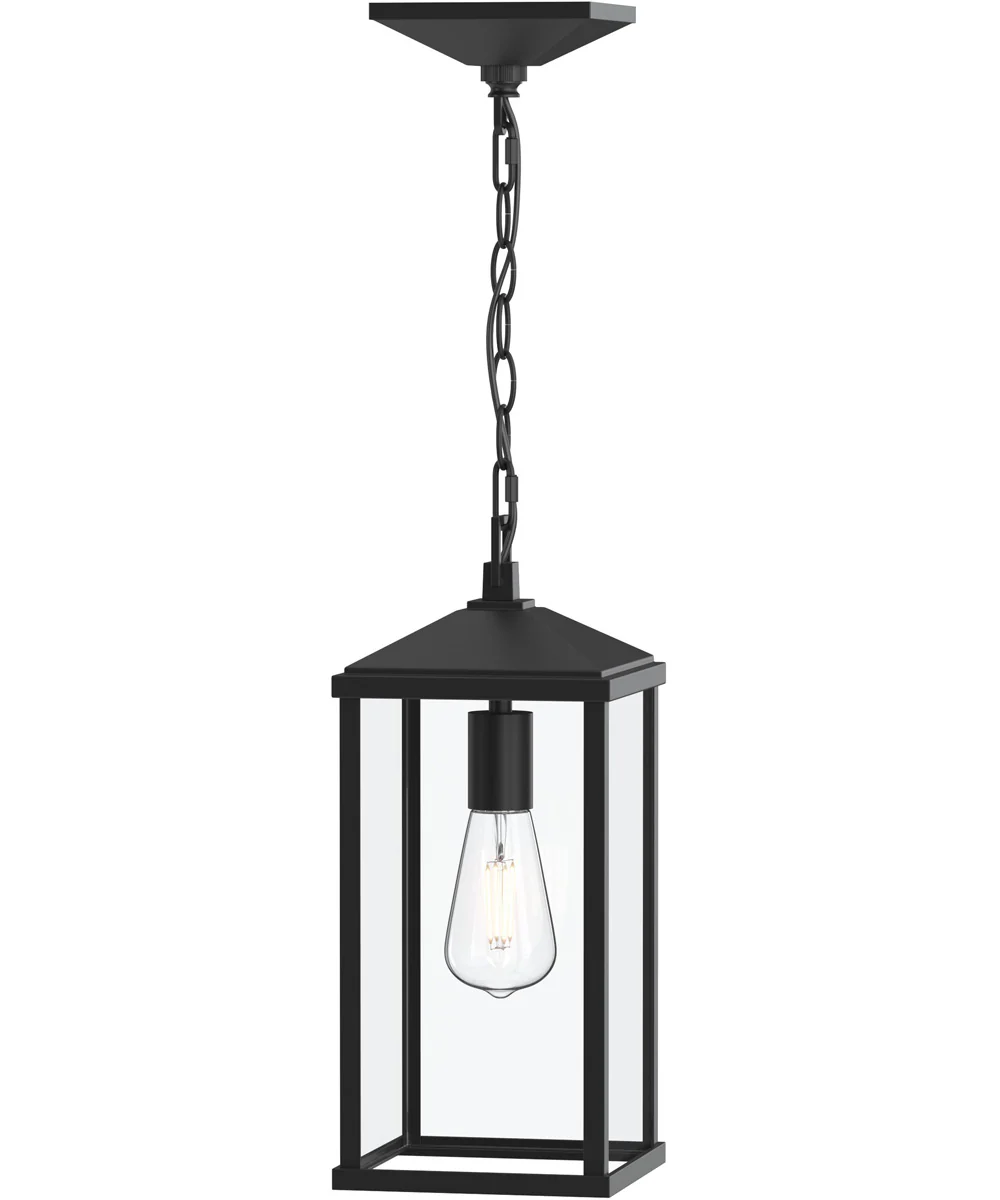 Cantley Outdoor Pendant with Clear Glass Panels Matte Black - Image 9