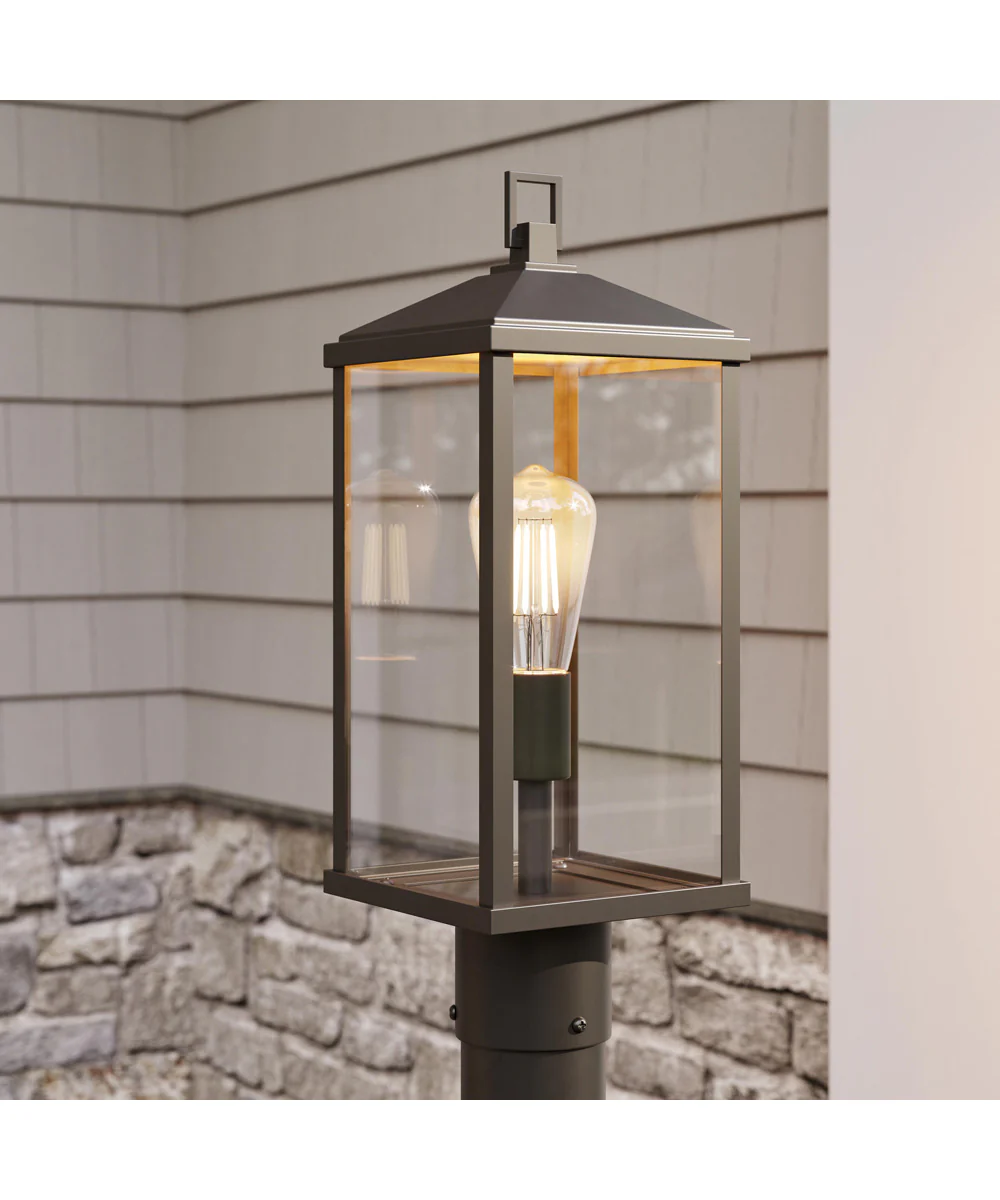Cantley Outdoor Post Mount Lantern Light with Clear Glass Panels Antique Bronze - Image 10