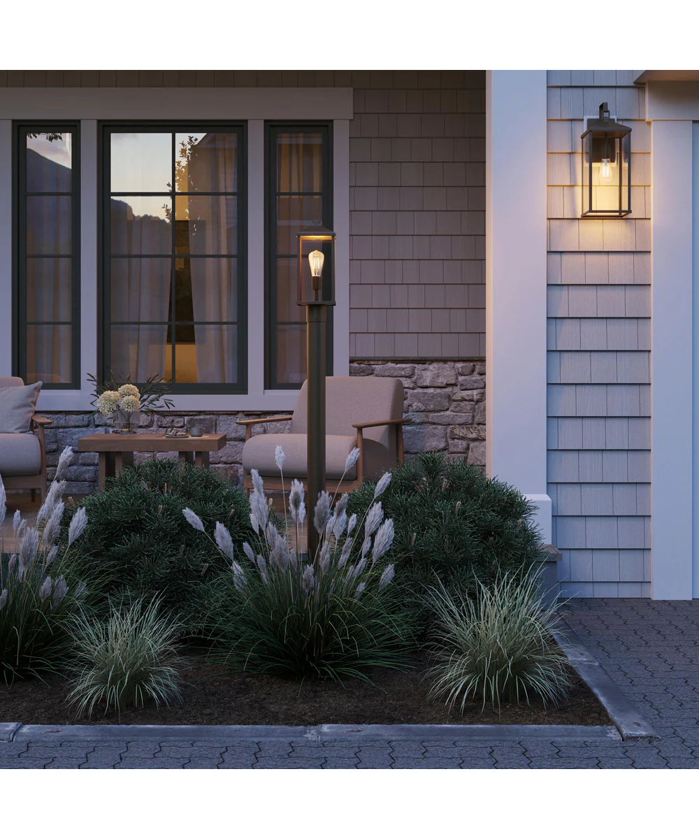 Cantley Outdoor Post Mount Lantern Light with Clear Glass Panels Antique Bronze - Image 3