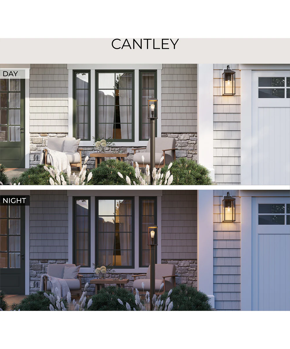 Cantley Outdoor Post Mount Lantern Light with Clear Glass Panels Antique Bronze - Image 8