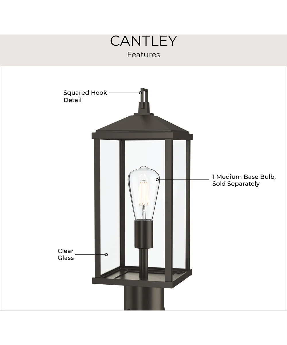 Cantley Outdoor Post Mount Lantern Light with Clear Glass Panels Antique Bronze - Image 9