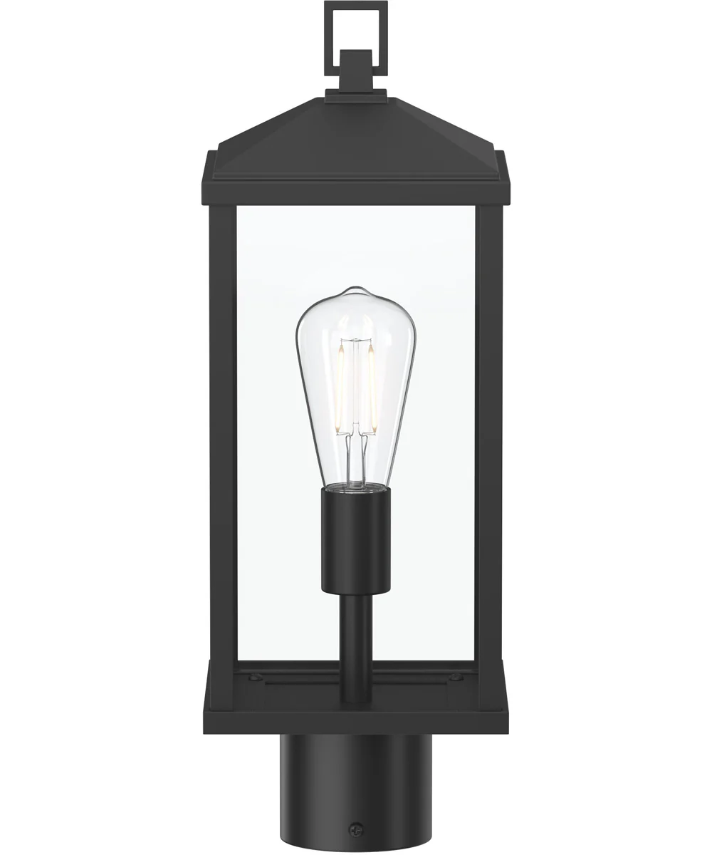Cantley Outdoor Post Mount Lantern Light with Clear Glass Panels Matte Black - Image 6
