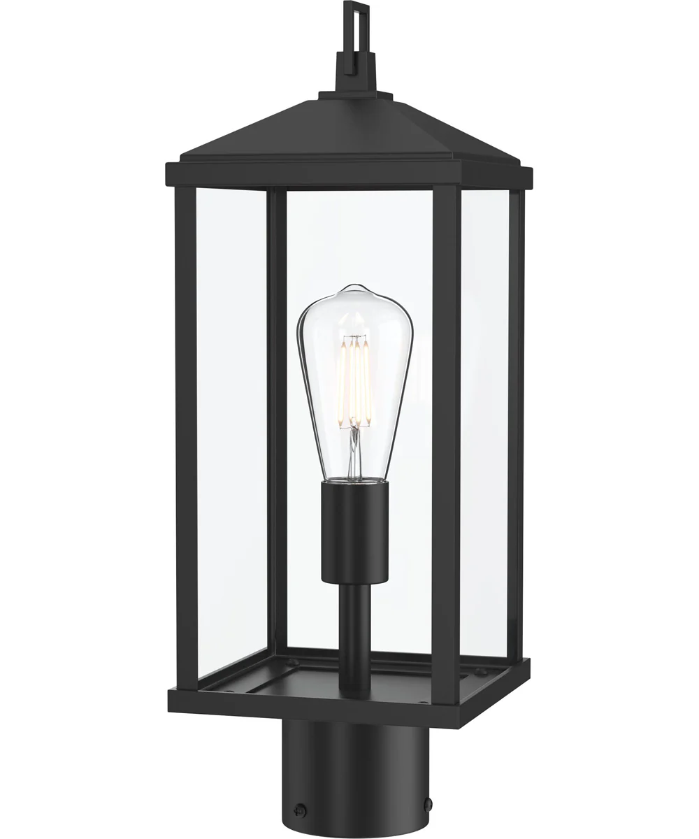 Cantley Outdoor Post Mount Lantern Light with Clear Glass Panels Matte Black - Image 7