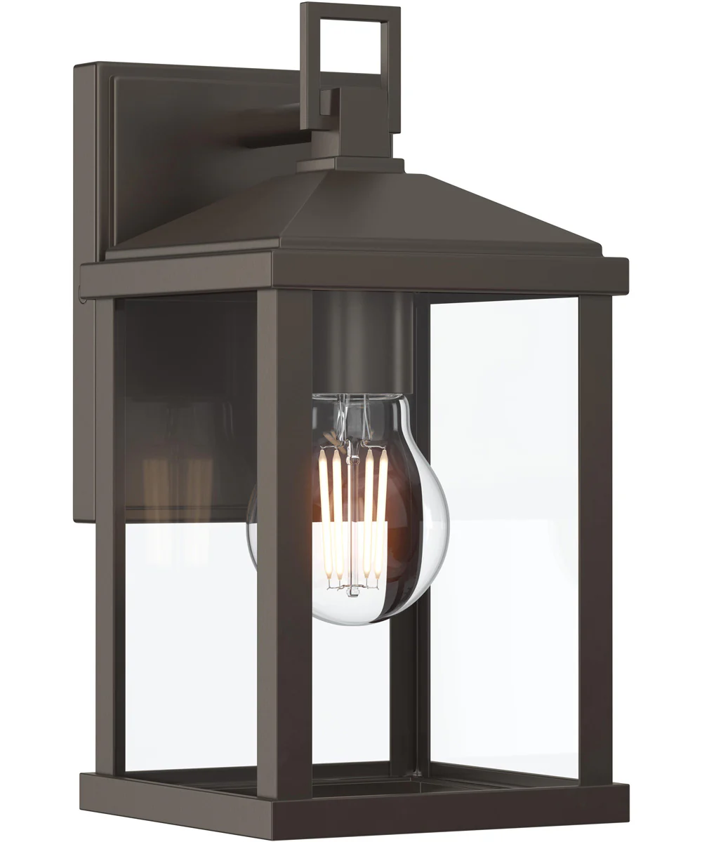 Cantley Small Outdoor Wall Lantern with Clear Glass Panels Antique Bronze