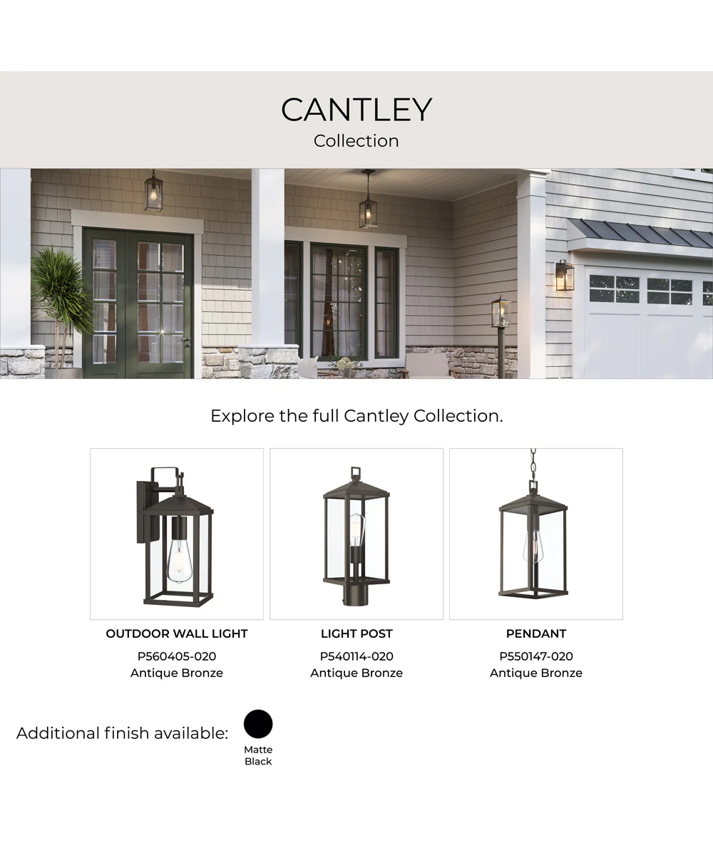 Cantley Small Outdoor Wall Lantern with Clear Glass Panels Antique Bronze - Image 11