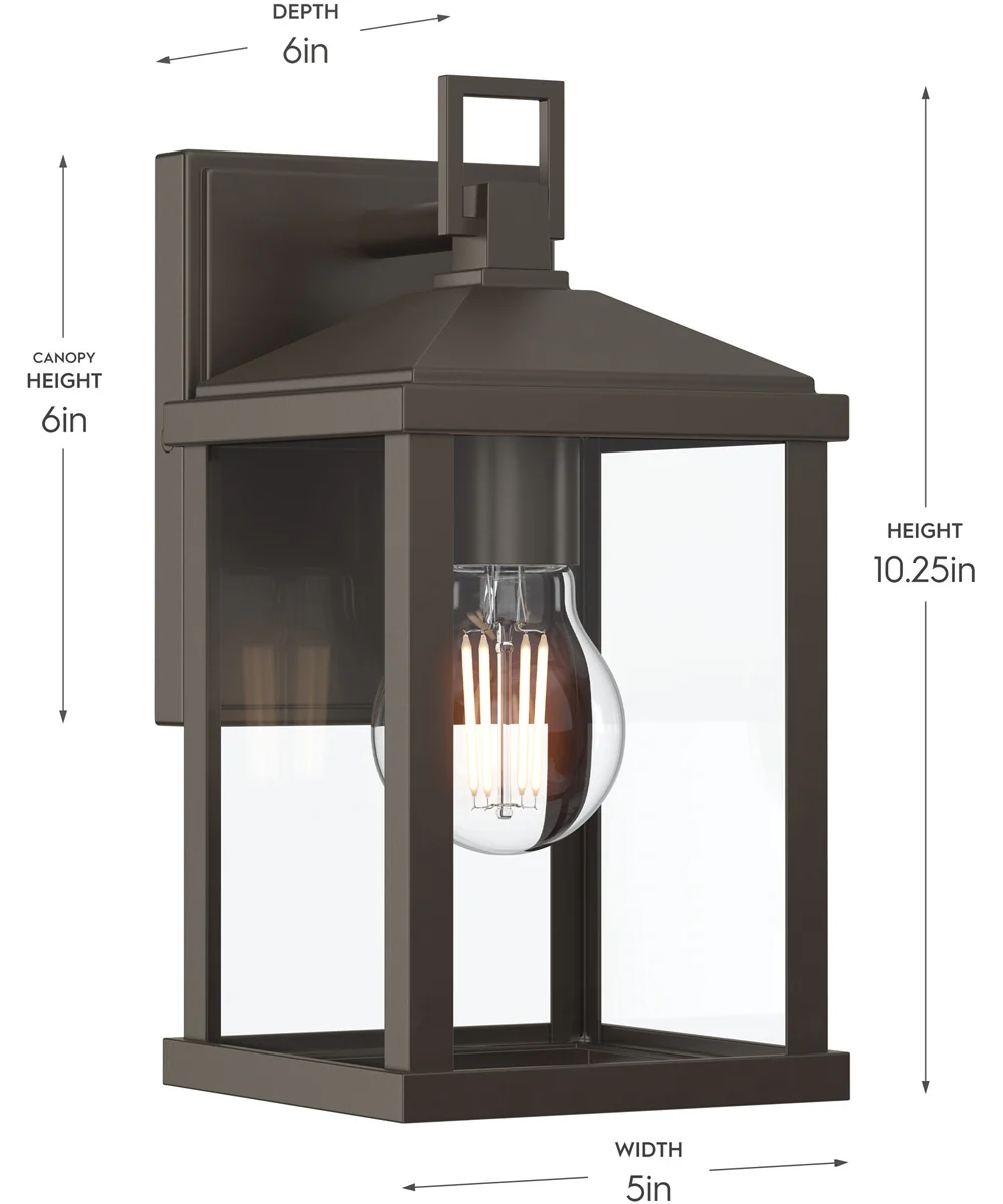 Cantley Small Outdoor Wall Lantern with Clear Glass Panels Antique Bronze - Image 4
