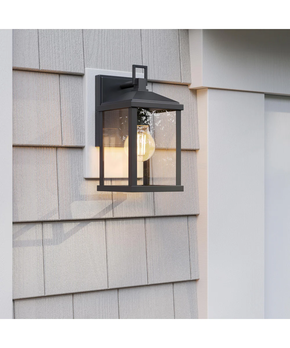 Cantley Small Outdoor Wall Lantern with Clear Glass Panels Matte Black - Image 10