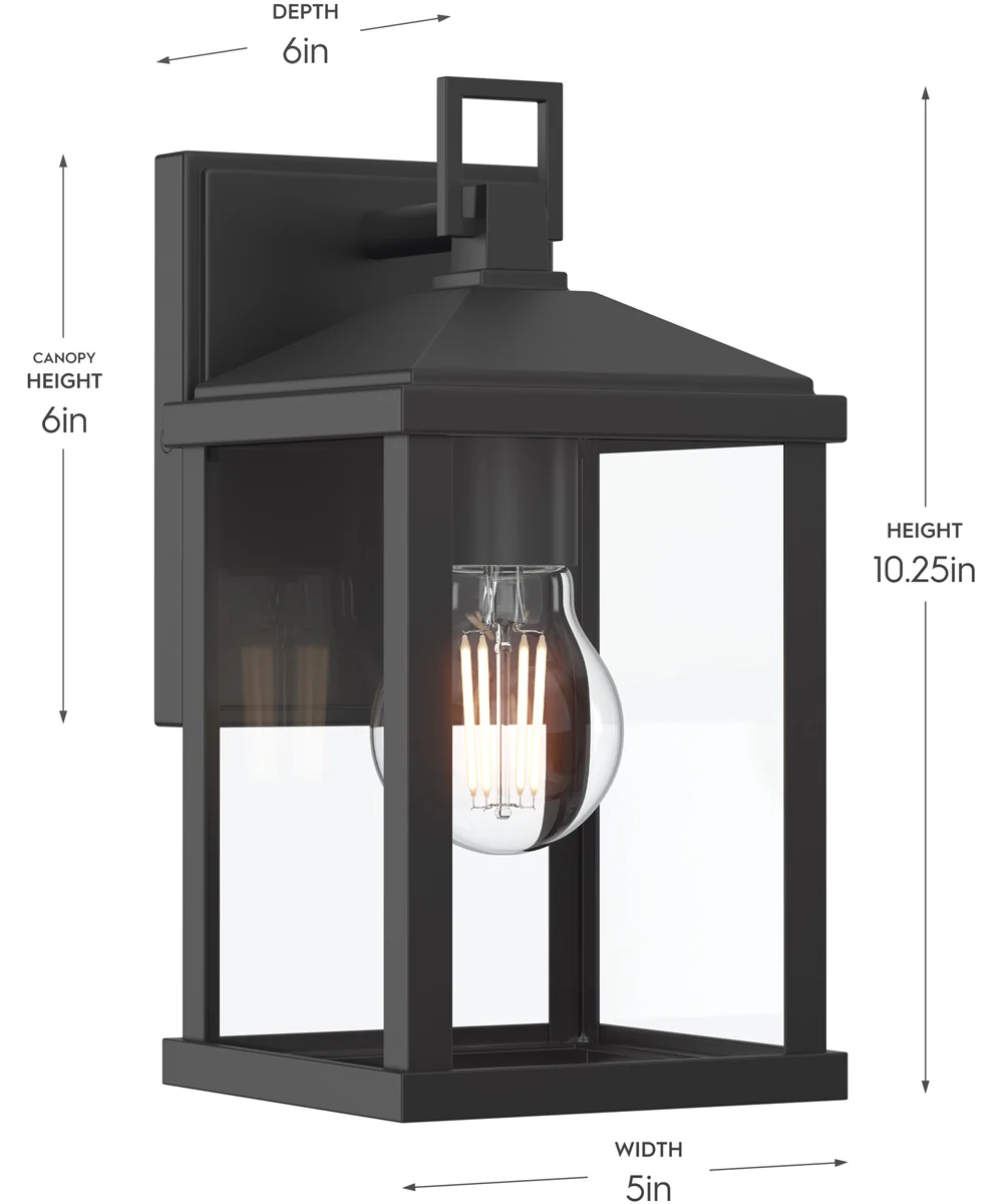 Cantley Small Outdoor Wall Lantern with Clear Glass Panels Matte Black - Image 4