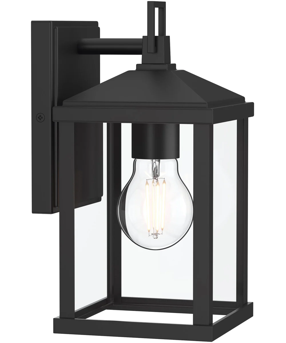Cantley Small Outdoor Wall Lantern with Clear Glass Panels Matte Black - Image 7