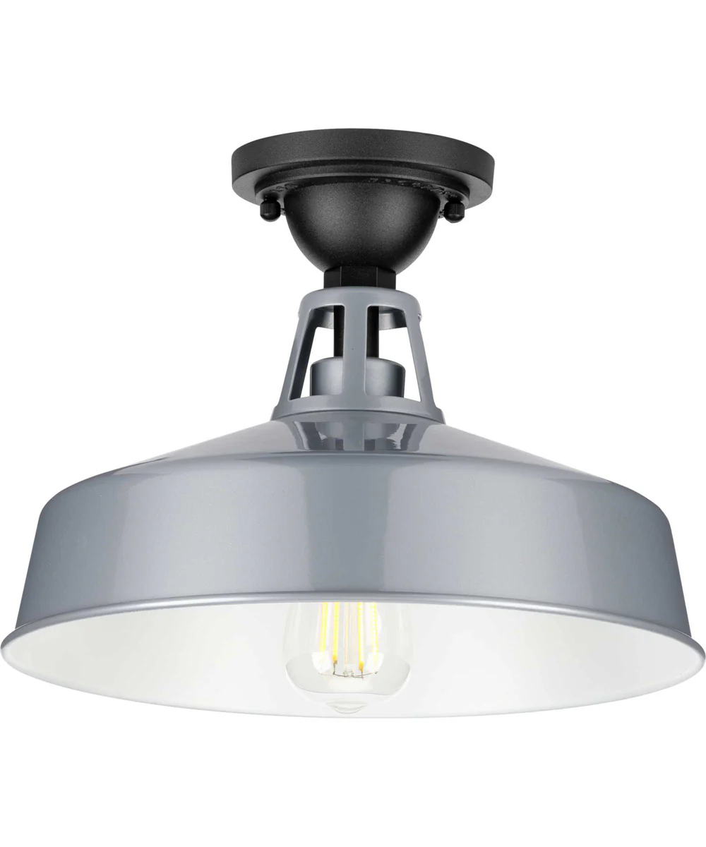 Cedar Springs 1-Light Farmhouse Semi-Flush Mount Metallic Gray