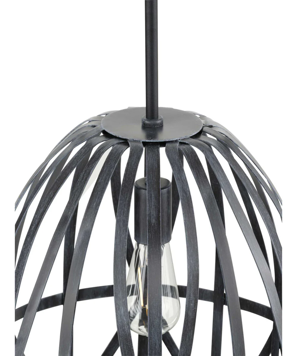 Chastain 1-Light Basket Farmhouse Pendant Light Cerused Black Oak - Image 2