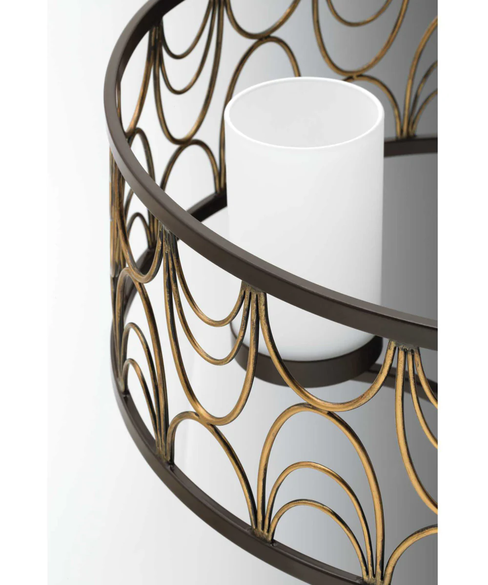 Cirrine 5-Light Etched White Glass Global Chandelier Light Antique Bronze - Image 3
