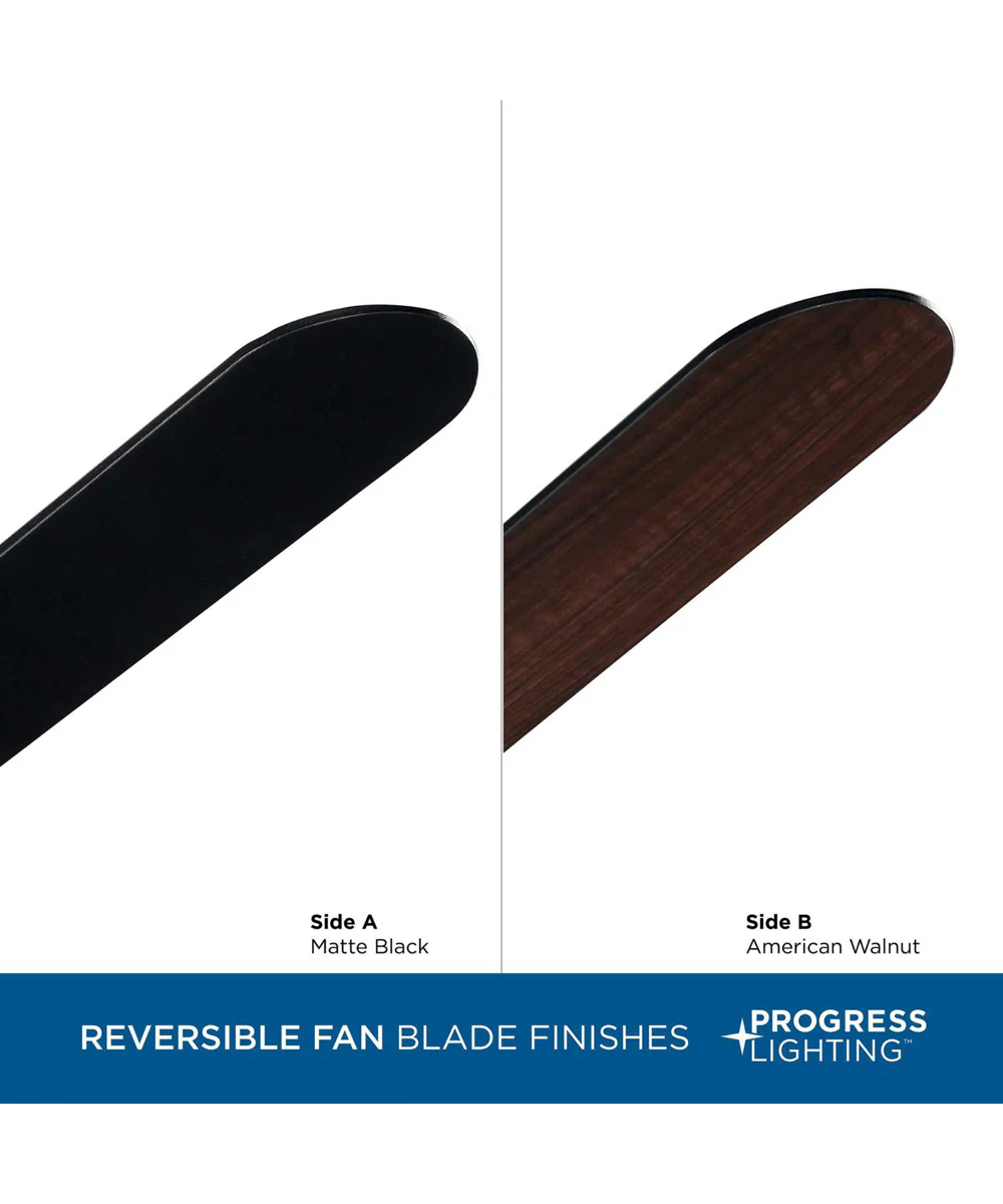 Claret 5-Blade Reversible Matte Black/American Walnut 54-Inch Ceiling Fan Brushed Nickel - Image 9