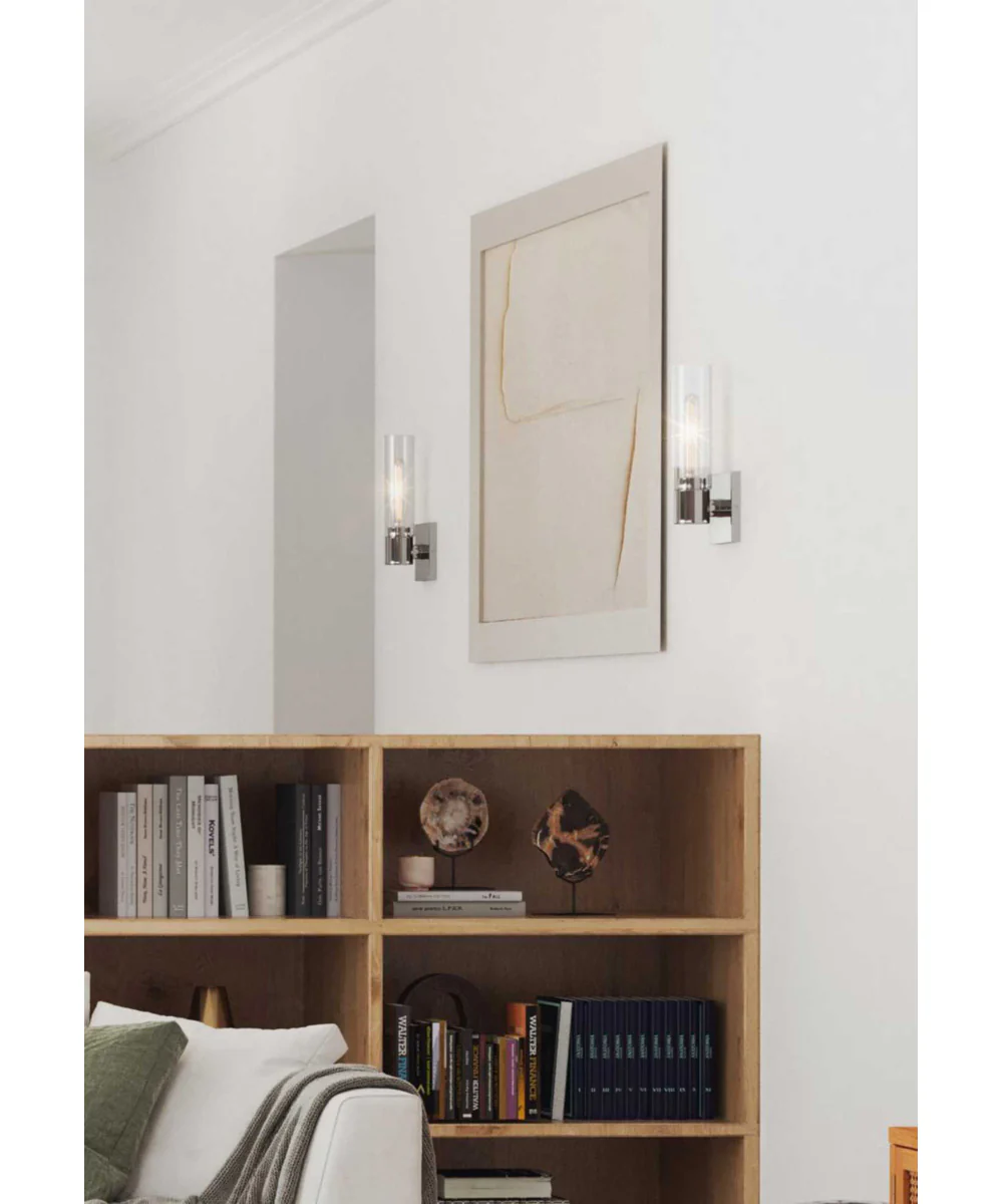 Clarion 1-Light Clear Glass Modern Style Bath Vanity Wall Light Polished Chrome - Image 2