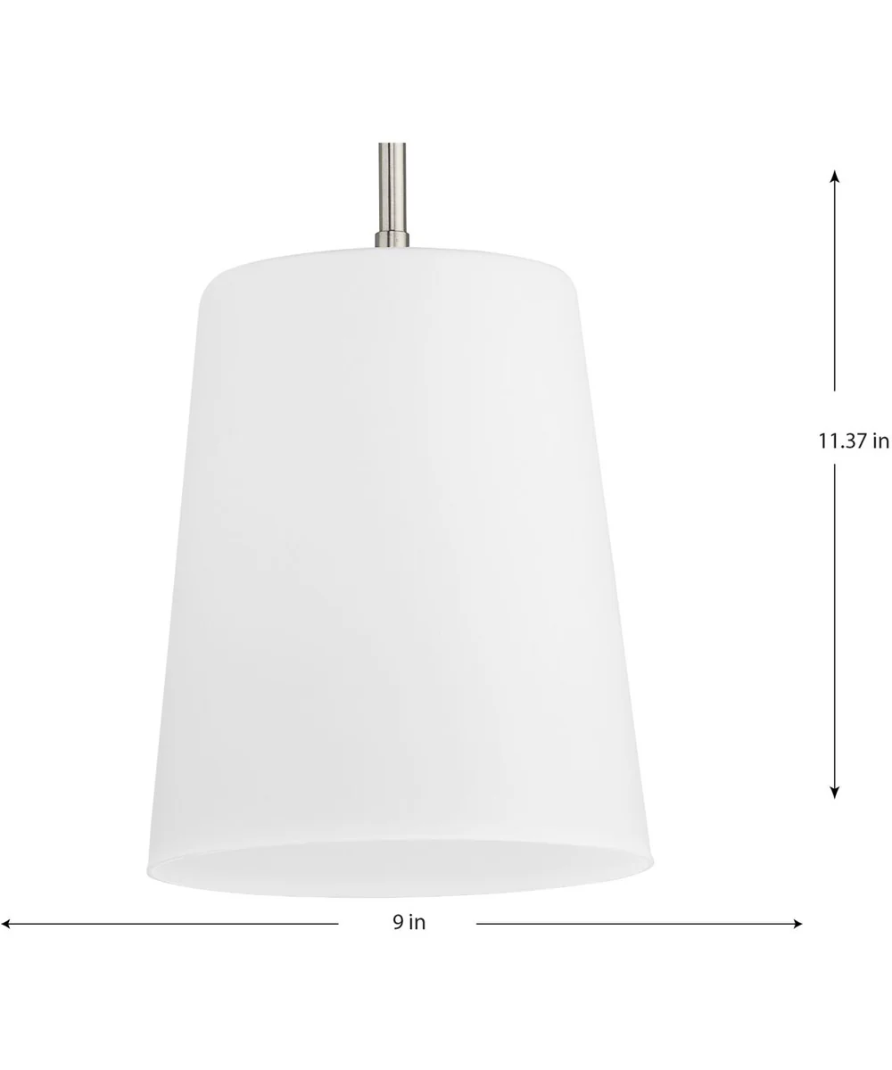 Clarion 1-Light Etched White Pendant P500429 Brushed Nickel - Image 3