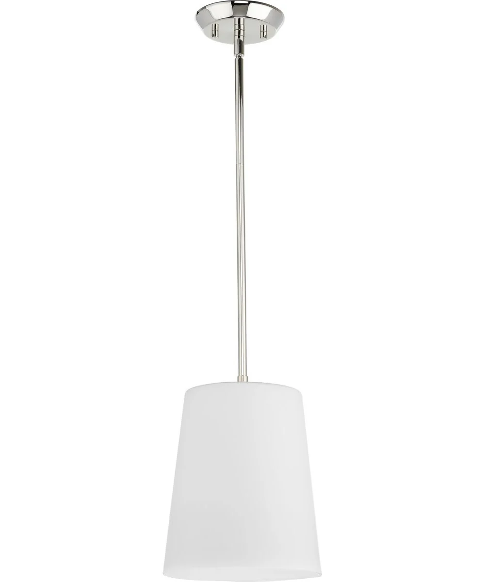 Clarion 1-Light Etched White Pendant P500429 Polished Nickel - Image 3