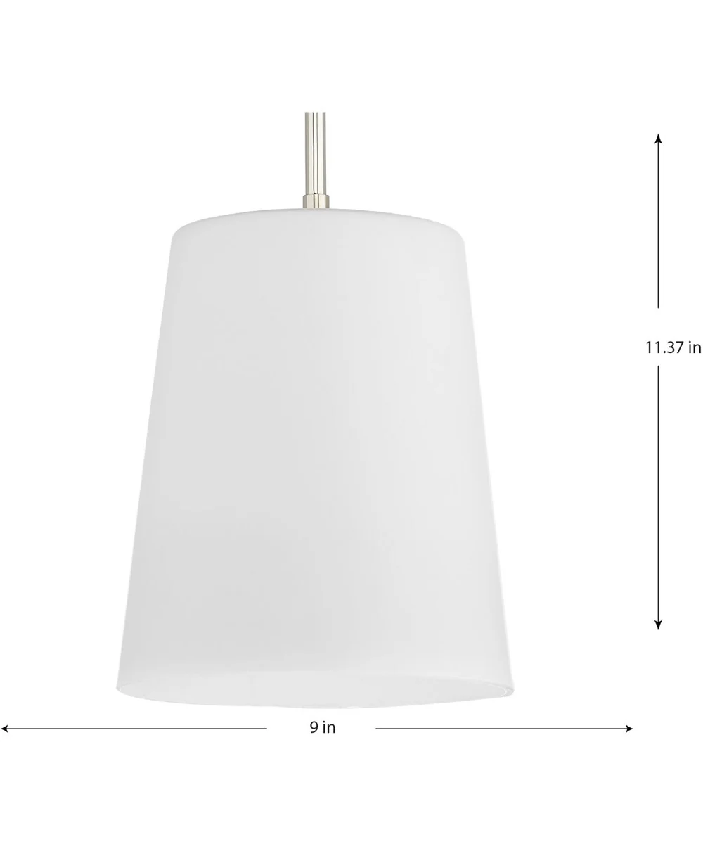 Clarion 1-Light Etched White Pendant P500429 Polished Nickel - Image 4