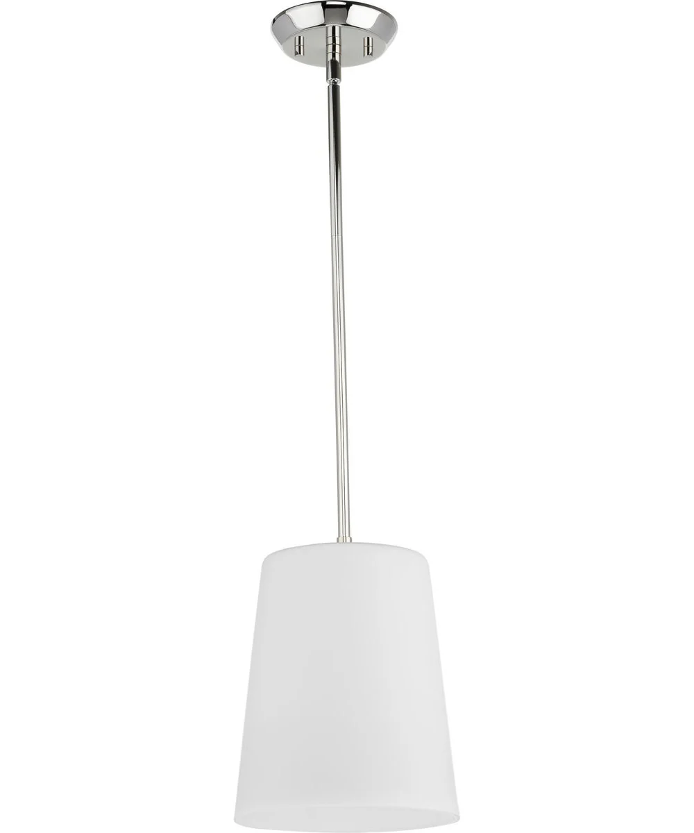 Clarion 1-Light Etched White Pendant P500429 Polished Nickel - Image 5