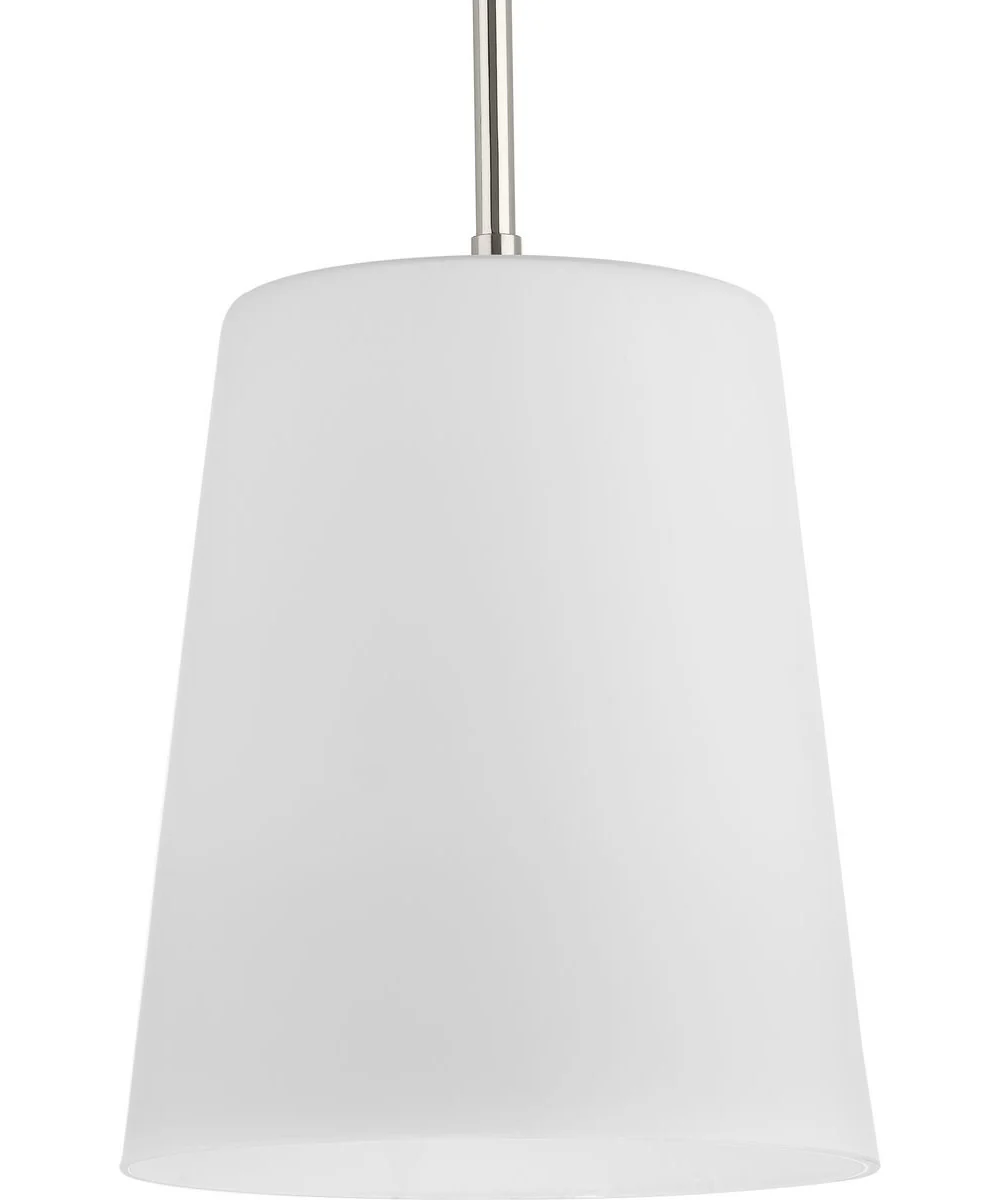 Clarion 1-Light Etched White Pendant P500429 Polished Nickel - Image 6