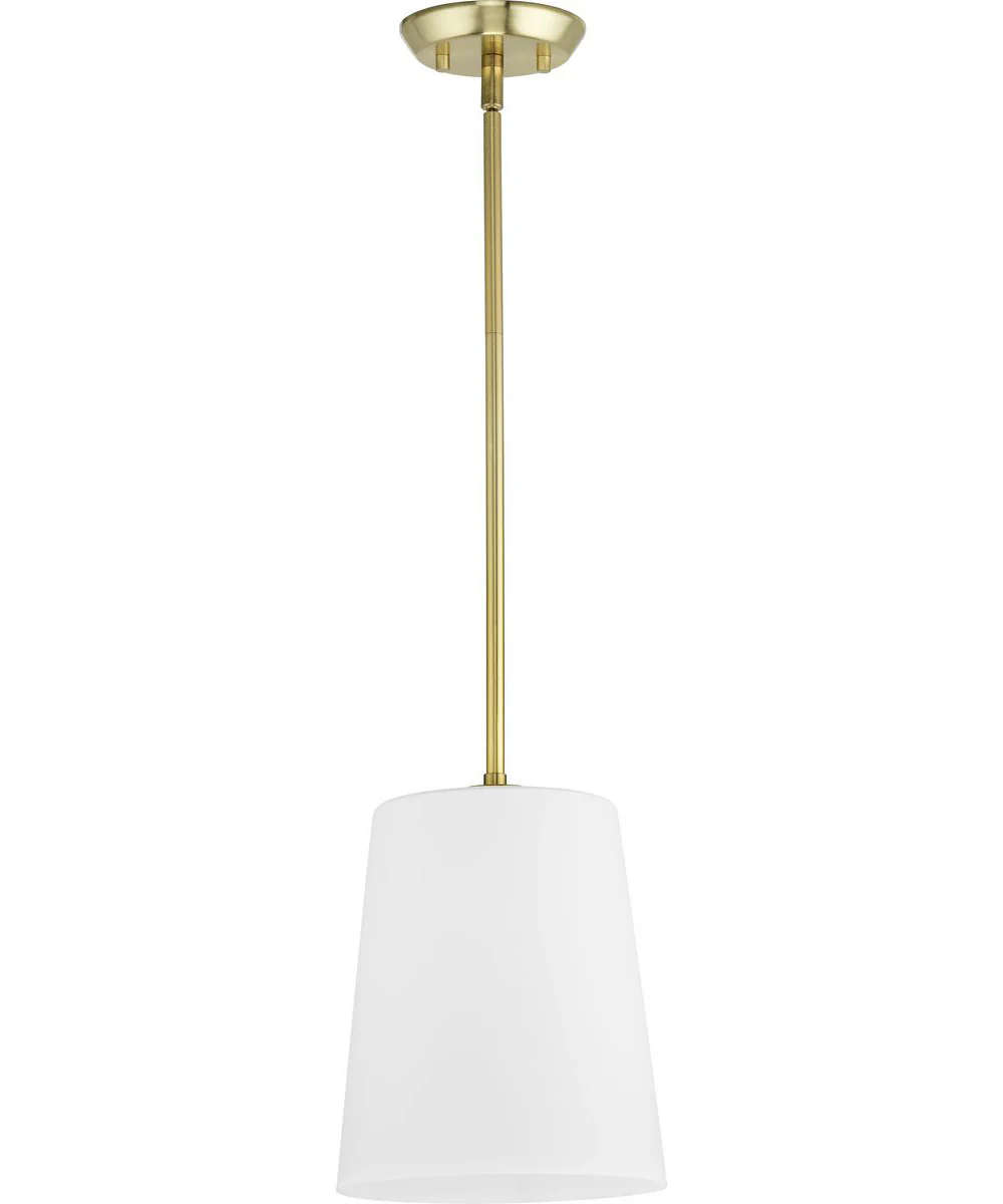 Clarion 1-Light Etched White Pendant P500429 Satin Brass - Image 5