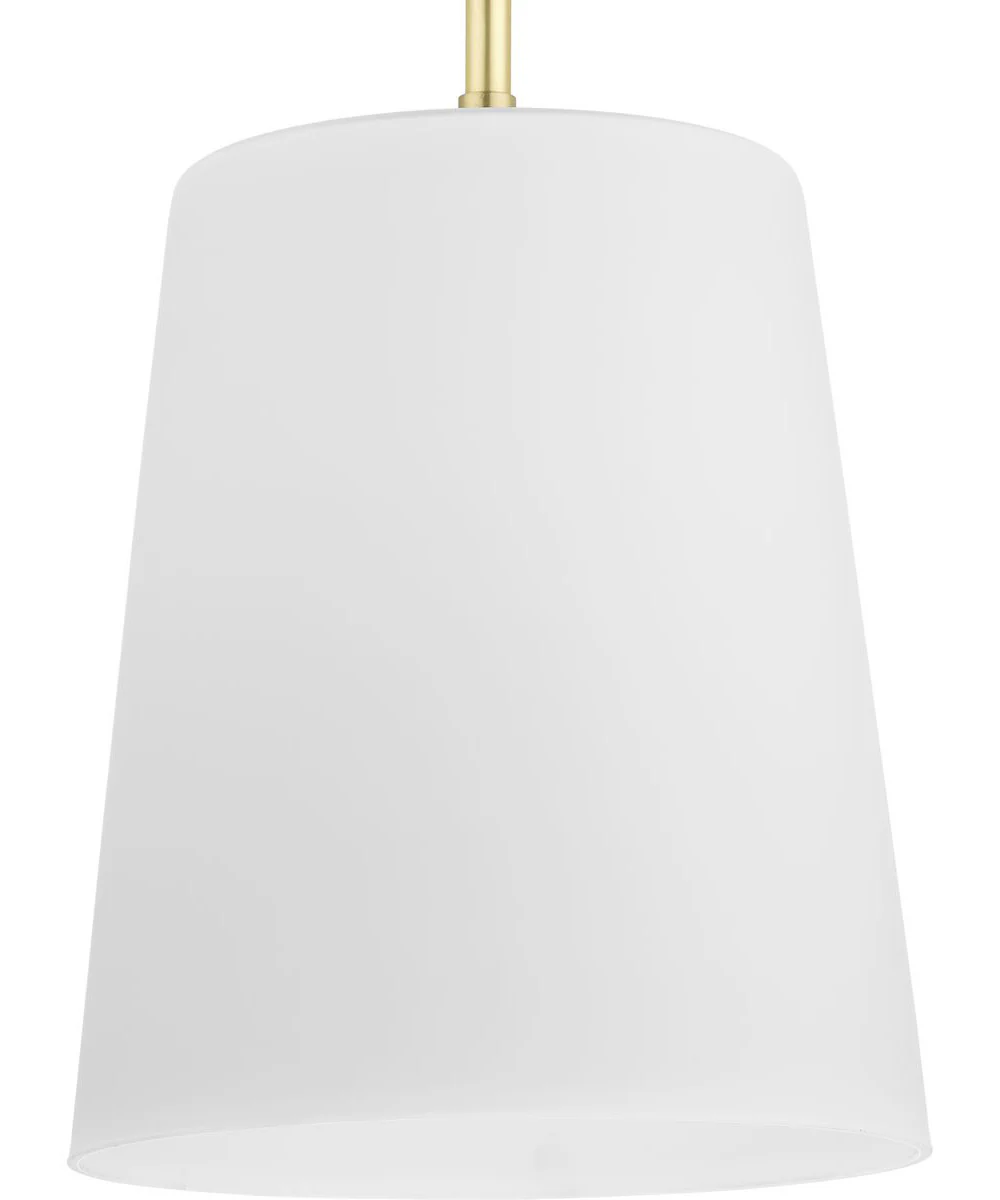 Clarion 1-Light Etched White Pendant P500429 Satin Brass - Image 7