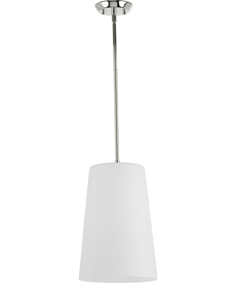 Clarion 1-Light Etched White Pendant P500430 Polished Nickel - Image 3